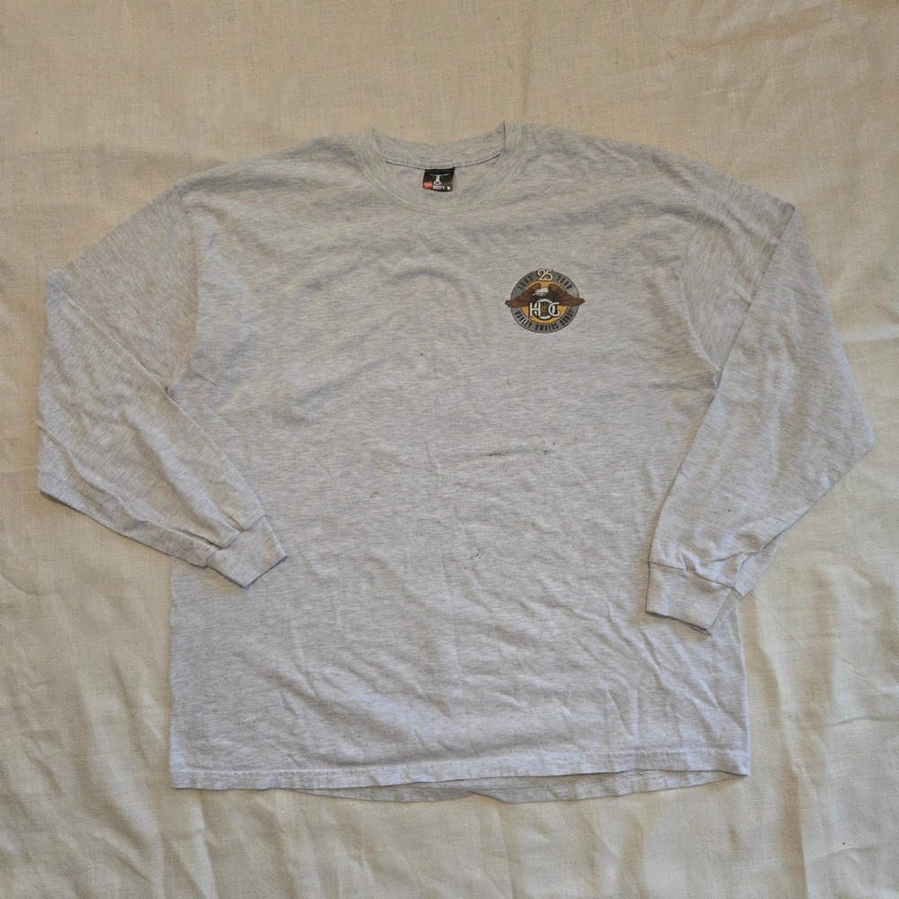 VTG Harley Davidson Simi Valley T-Shirt Mens Sz XL Gray CA HOG Long Sleeve Hanes - Picture 3 of 9